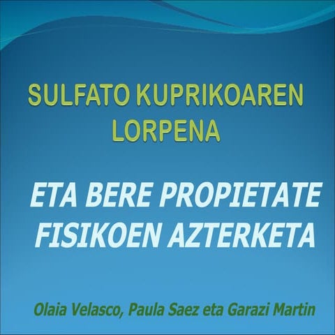 Sulfato kuprikoaren lorpena 97 2003