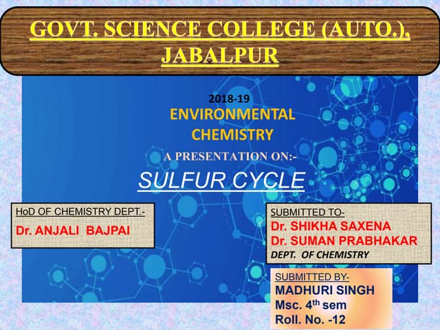 Sulfur cycle , madhuri singh