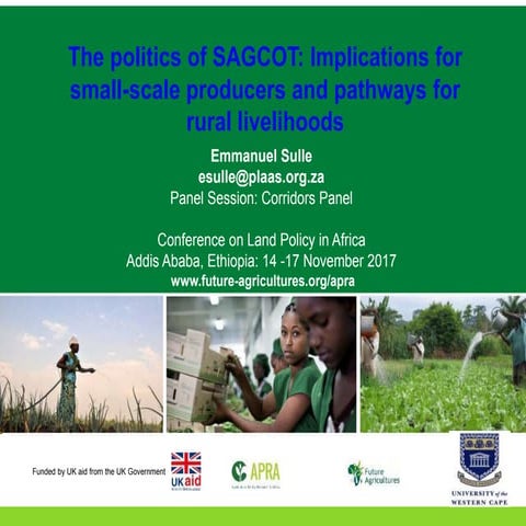 The politics of SAGCOT: Implications for small-scale producers and pathways f...