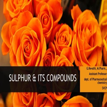 Sulphur &amp; its compounds