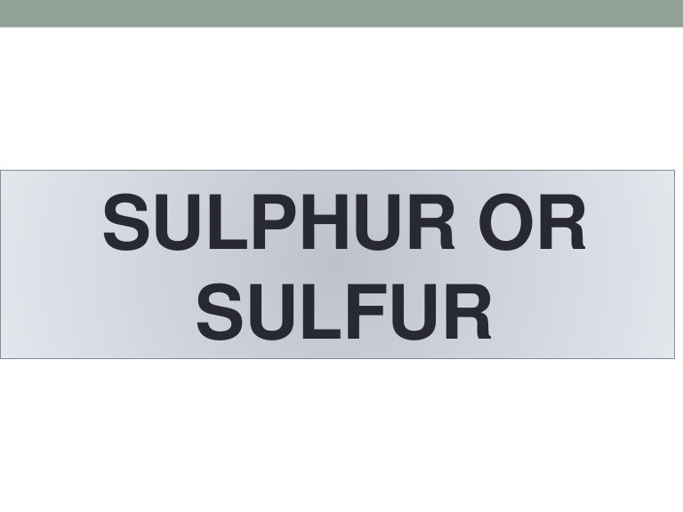 Element Sulfur
