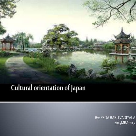 CULTURAL ORIENTATION OF JAPAN
