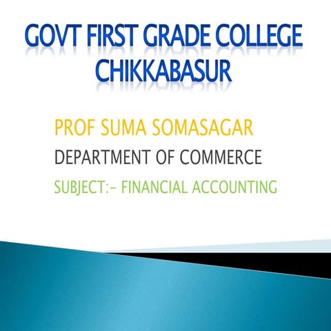 GFGC CHIKKABASUR ( FINANCIAL ACCOUNTING )