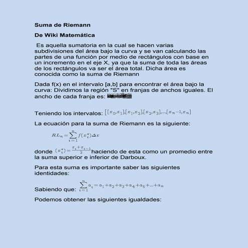 Suma de riemann
