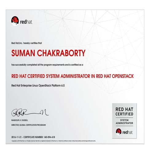 Red hat Certified Openstack Administrator 