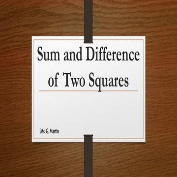 Sum and difference of two squares | PPT