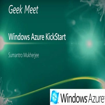 Kickstart to Windows azure
