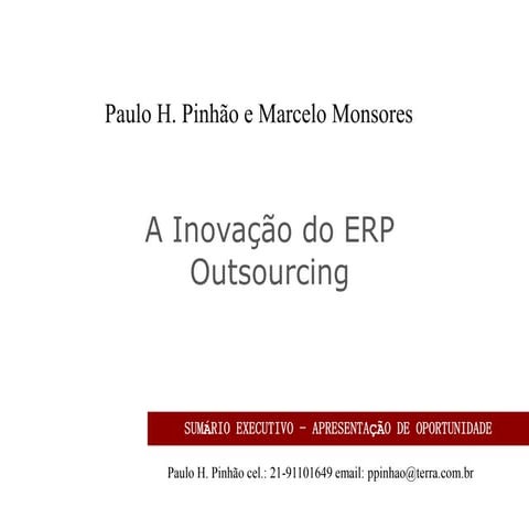 Sumario executivo BP - ERP outsourcing