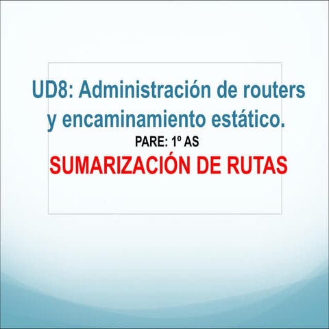 Sumarizacion rutas