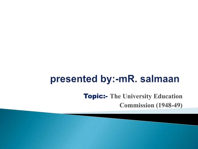 The University Education Commission (1948-49)