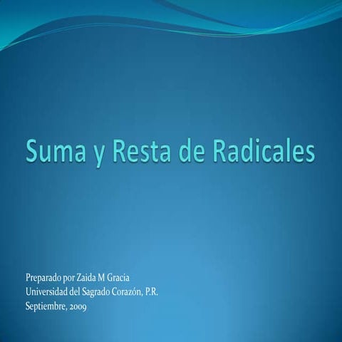Suma y Resta de Radicales