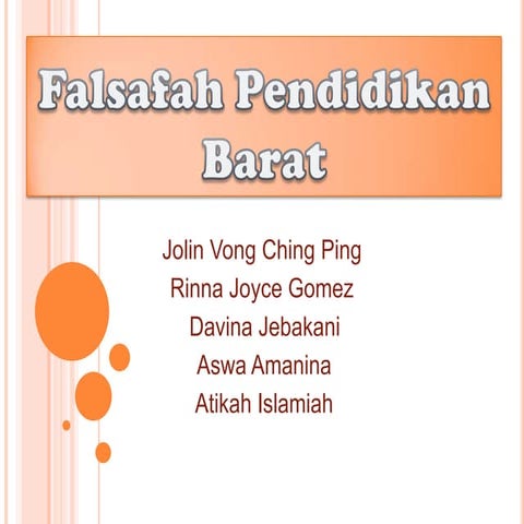 Sumbangan falsafah pendidikan barat (1)
