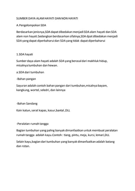 Kliping Tentang Sumber Daya Alam