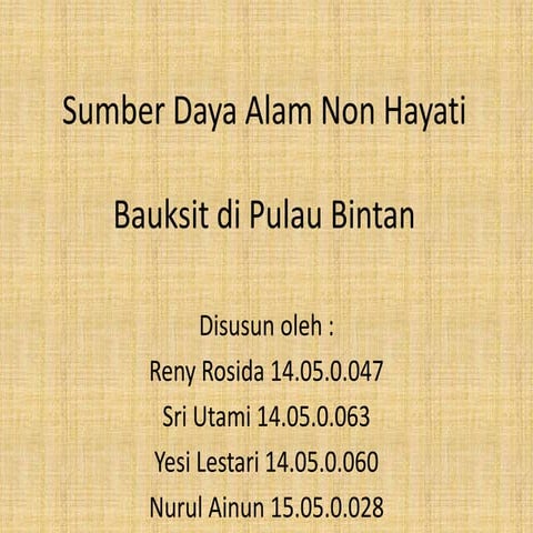 Sumber daya alam non hayati