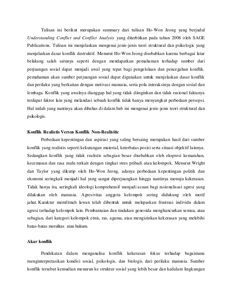 Sumber Sumber Konflik Sumber Sumber Konflik