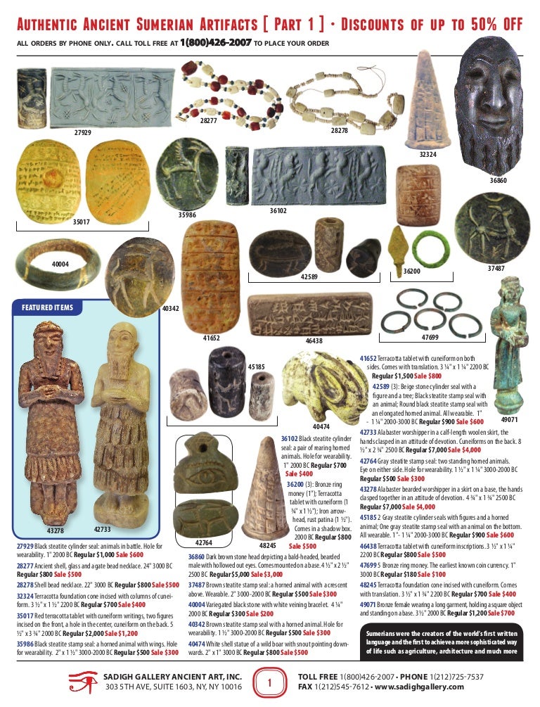 Sadigh Gallery Sumerian Artifacts Sale 1