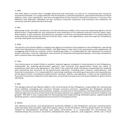 Various National Agencies Directly Involved in the Issuance