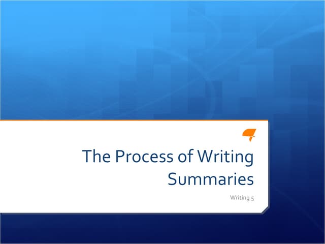 Summarizing