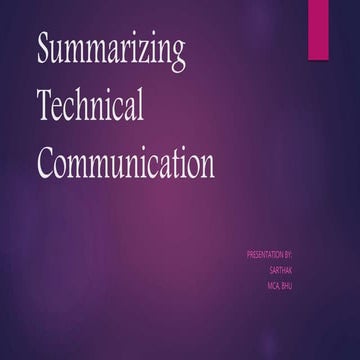 Summarizing technical communication