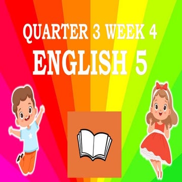 SUMMARIZING VARIOUS TEXTTYPES QUARTER 3 WEEK 4 ENGLISH 5