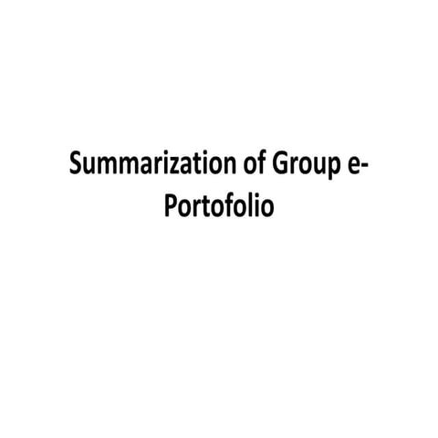 Summary of Group E-portofolio