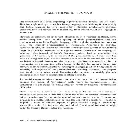English Phonetic - Summary