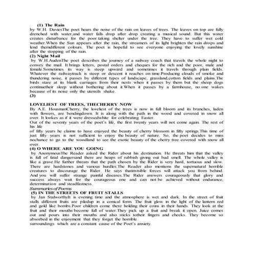 Summary for 1st year class