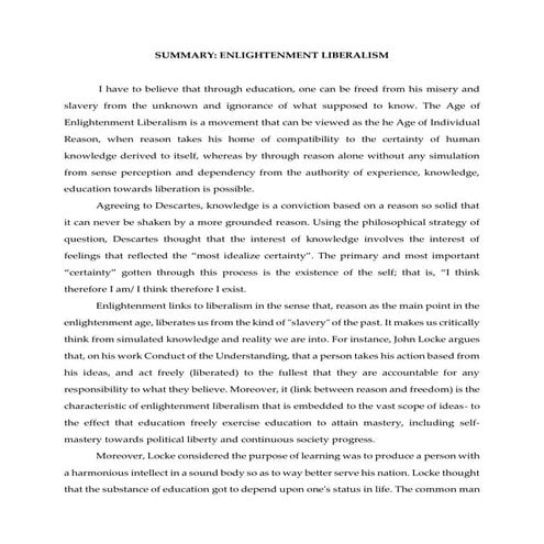 Enlightenment Liberalism