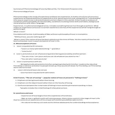 Summary of-phenomenology-of-love
