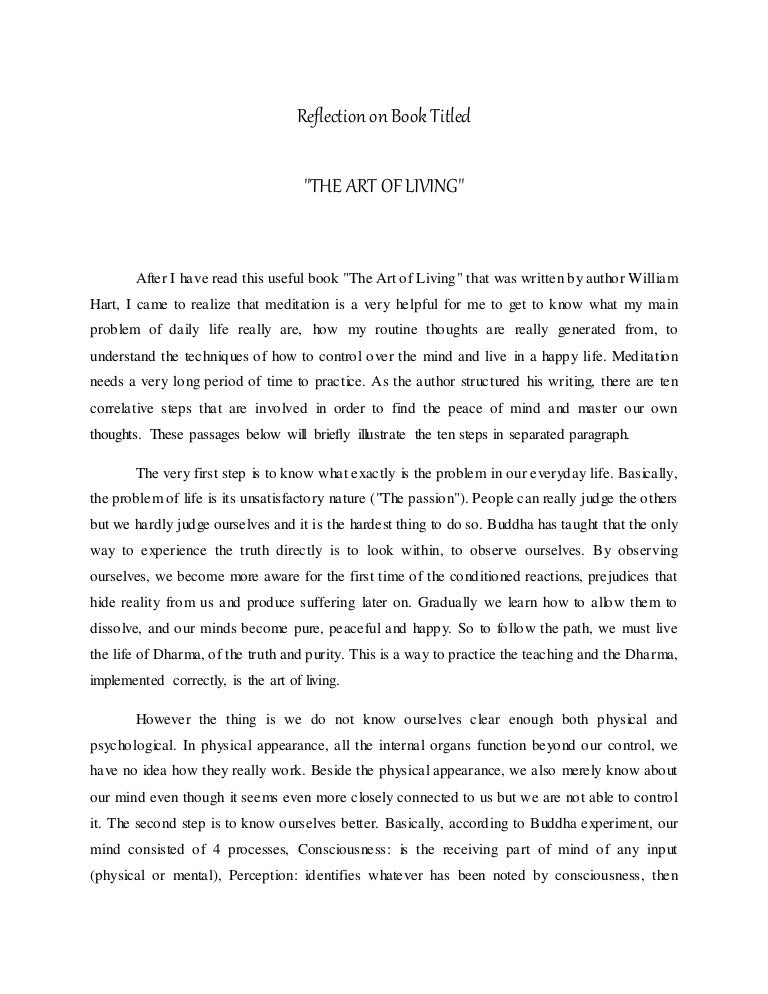 Summary of the art of living