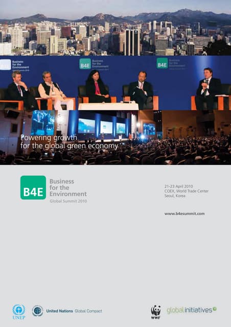Summary Report: B4E Global Summit 2010, Seoul