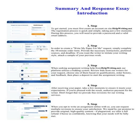 Summary And Response Essay Introduction. Online assignment writing service.