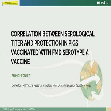 OS20 - Correlation between serological titer and protection in pigs vaccinate...