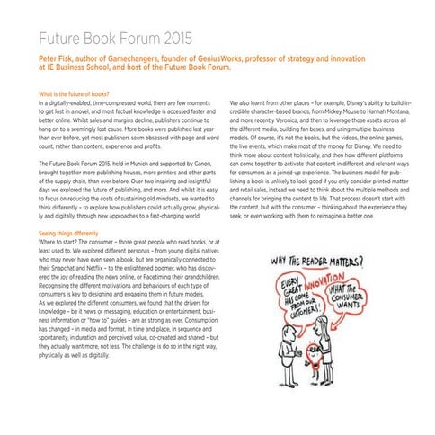 2015 Future Book Forum Summary