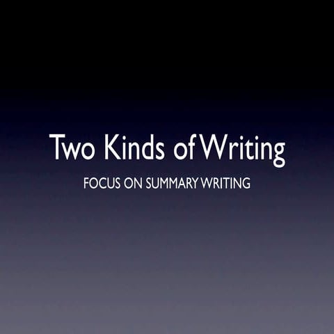 Summary Writing