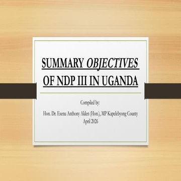 Comprehensive Overview of Uganda's Third National Development Plan (NDP ...