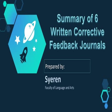 Written Corrective Feedback (Journal Summary)
