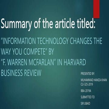 Summary of Information Technology Changes The way you compete.pptx