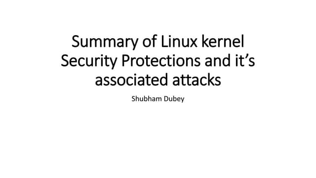 Summary of linux kernel security protections