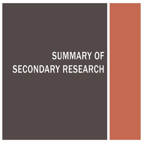 Summary of secondary research improvements