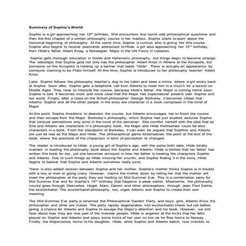 Summary of Sophie's World