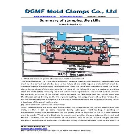 Progressive stamping die | PDF