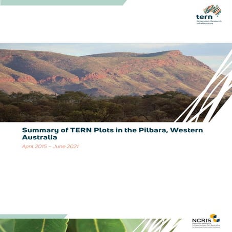 Summary of TERN monitoring plots in the Pilbara WA, Apr2015 - Jun2021