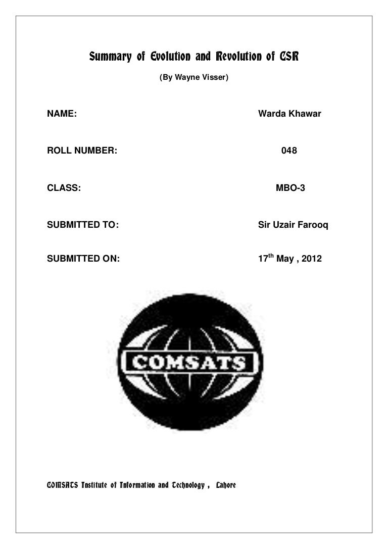 Csr research essay