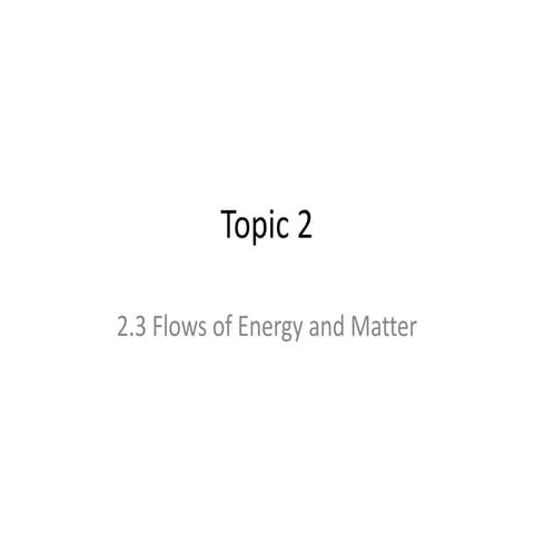 Summary of topic 2.3