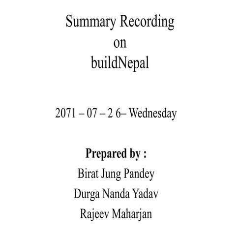 Summary Recording