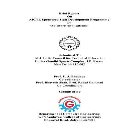 AICTE Sponsored Staff Development Programme 