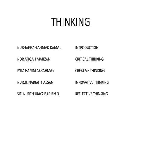 Summary seminar thinking