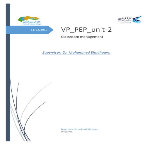 Summary unite 2 is classroom management (1)