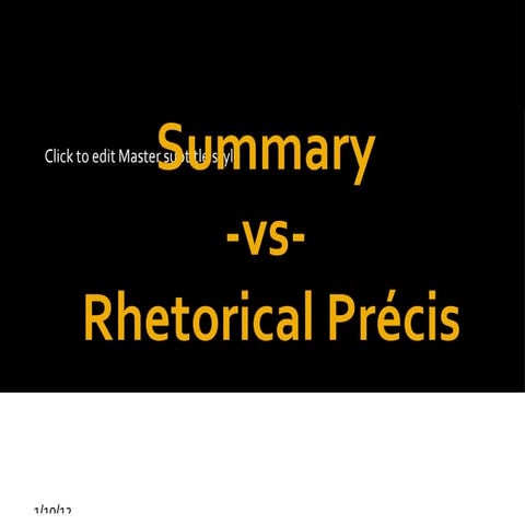 Summary vs precis 1